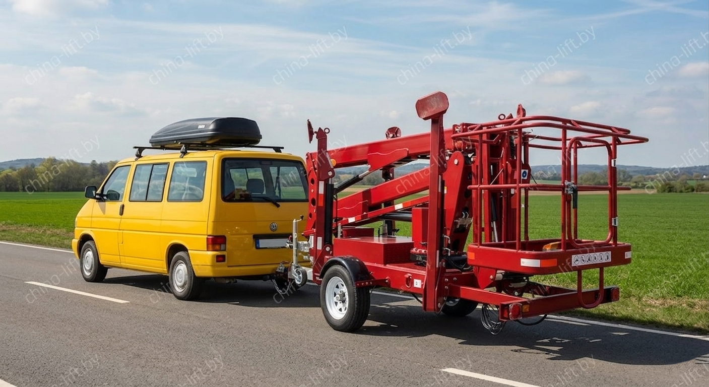 Прицепной подъемник буксирует volkswagen t4